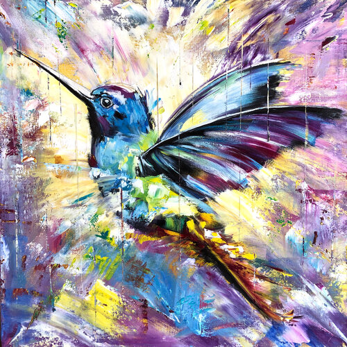 ENERGY OF LIFE - Exotic hammingbird. Fabulous bird. Marina Skromova
