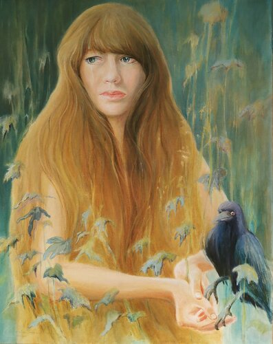 Girl with raven Gosia Ornowska