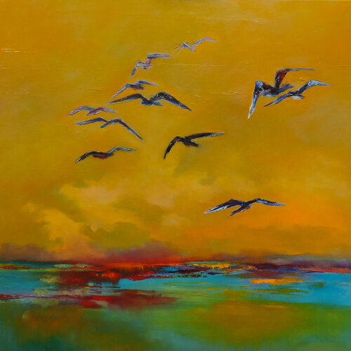 Sunset with Seagulls. Svetlana Barker
