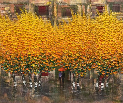 Autumn on the old street Trong Thuong Tran
