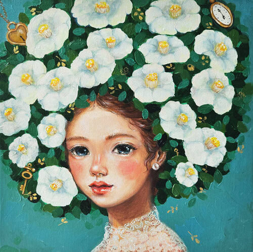 White Camellia girl in Blue Eury (Yeahgean) Kim