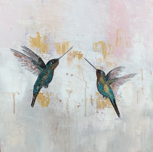 Love Birds ~ Hummingbirds in Flight Laure Bury