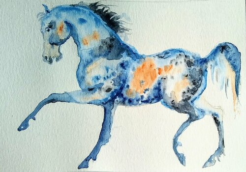 Blue Dappled Horse Daniela Vasileva