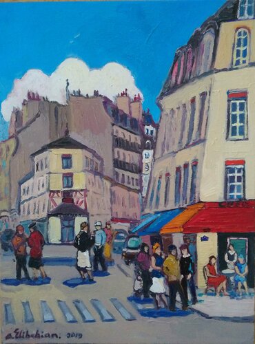 Street scene in Montmartre Areg Elibekian