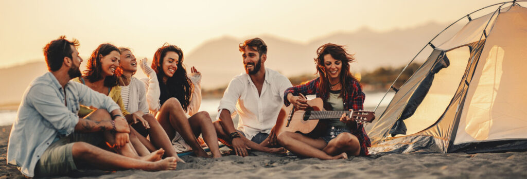 friends on a beach