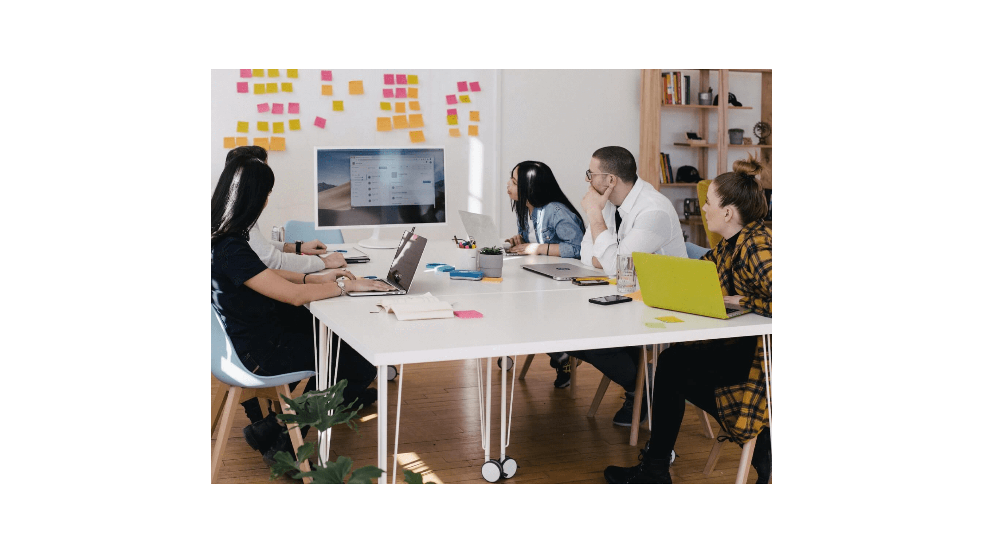 Employees in a meeting