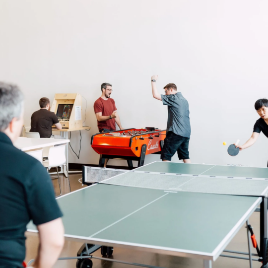 people playing pingpong